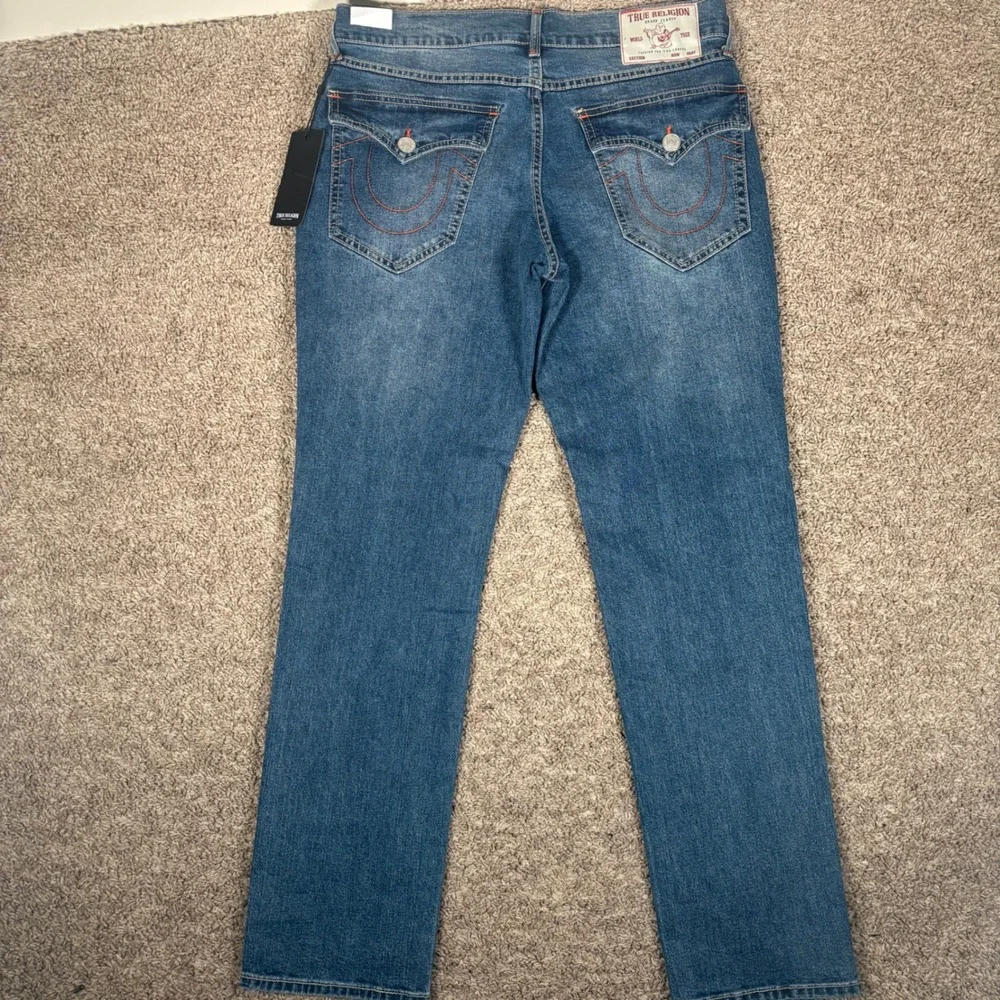 True Religion Mens Geno SN Flap Slim Jeans Medium Spiced Orchard Wash 32 700596